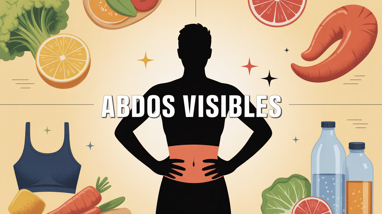 Silhouette abdos visibles sur fond nutrition musculation