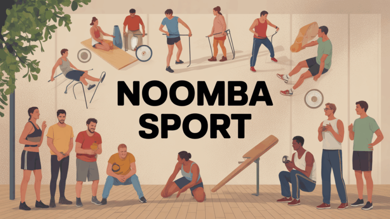 Noomba Sport personnes pratiquant plusieurs sports sur fond digital