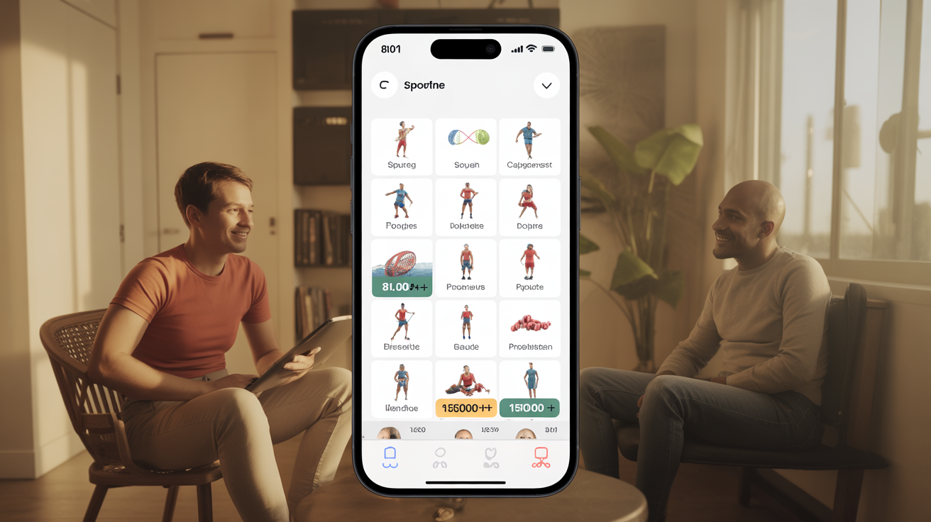 Noomba Sport interface mobile catalogue sports et membres