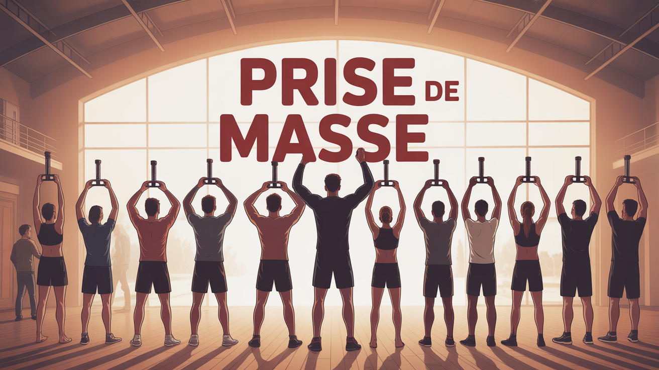 silhouettes sportifs musculation salle prise de masse