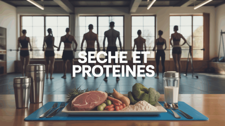 Salle de sport, aliments protéinés, musculation sèche