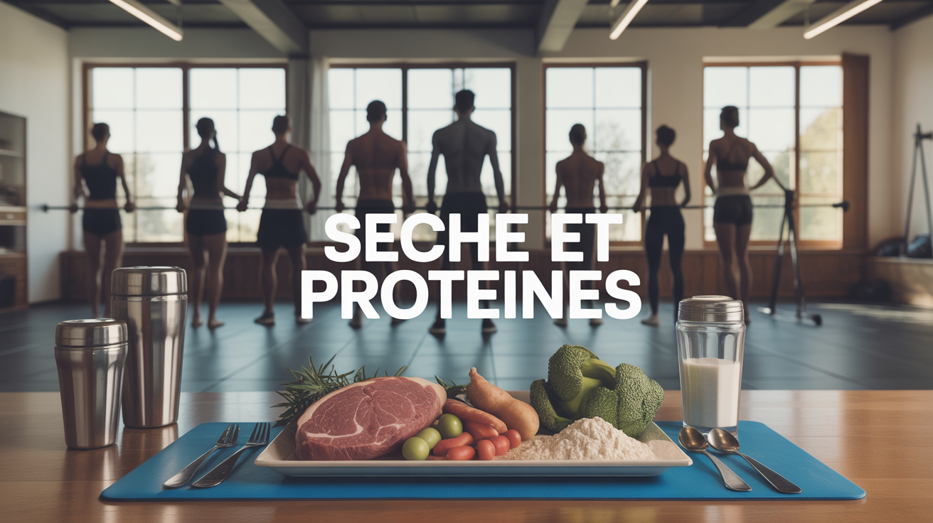 Salle de sport, aliments protéinés, musculation sèche