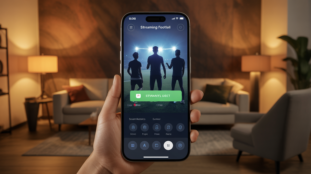 interface streaming football scores en direct mobile