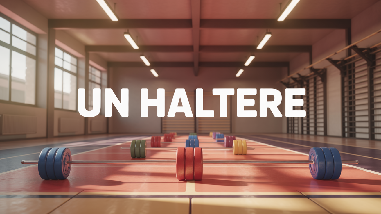 image SEO haltere coloré salle de sport moderne