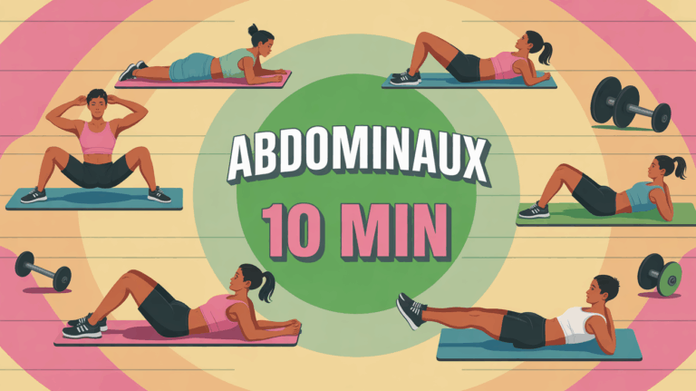 abdominaux 10 min tapis silhouettes exercices