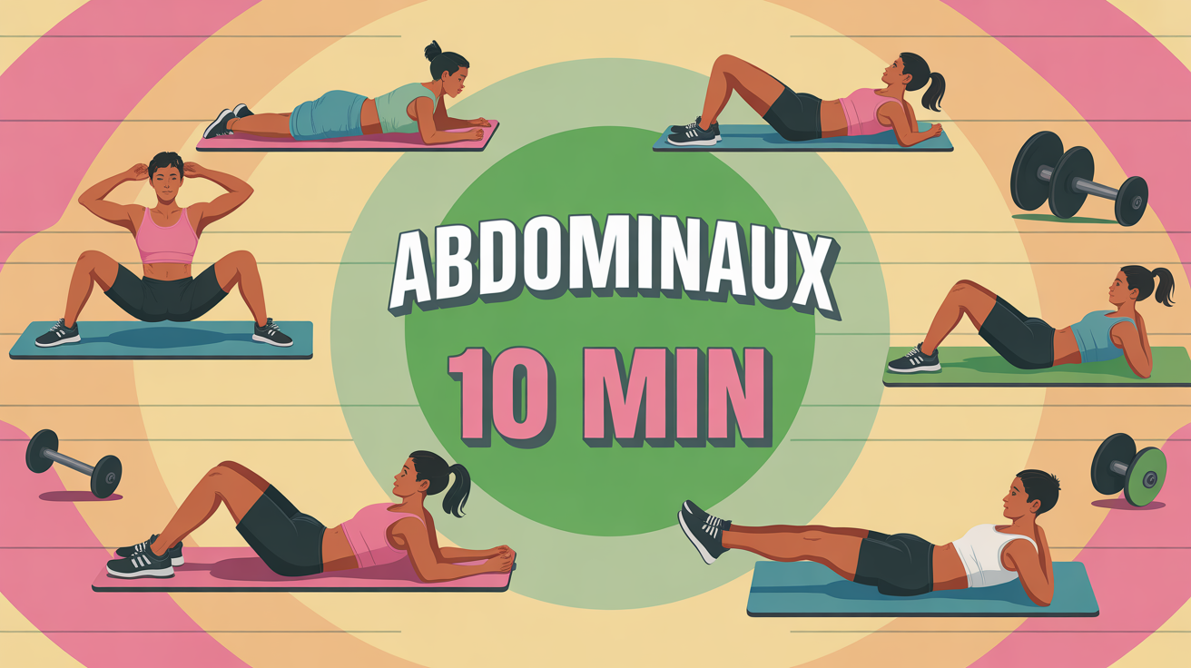 abdominaux 10 min tapis silhouettes exercices