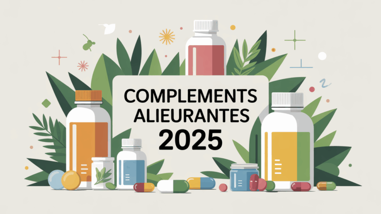 compléments alimentaires 2025 illustration flacons gélules