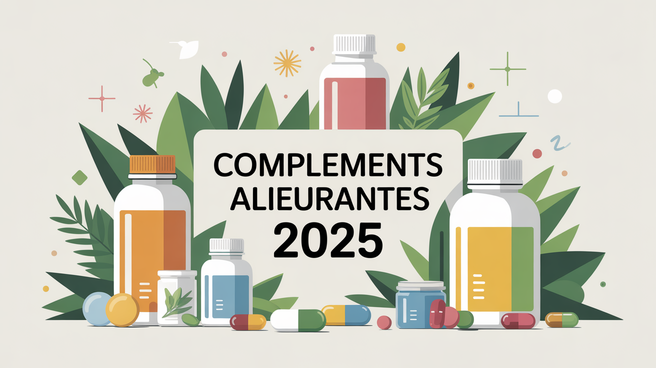 compléments alimentaires 2025 illustration flacons gélules