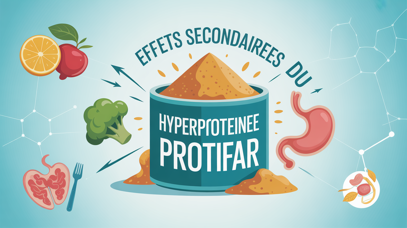 effets secondaires du protifar illustration stylisee boite poudre
