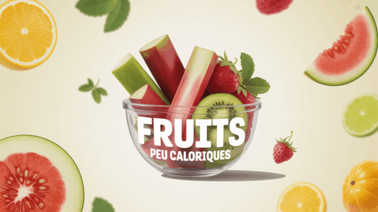 Bol fruits peu caloriques rhubarbe pastèque fraise melon citron groseille