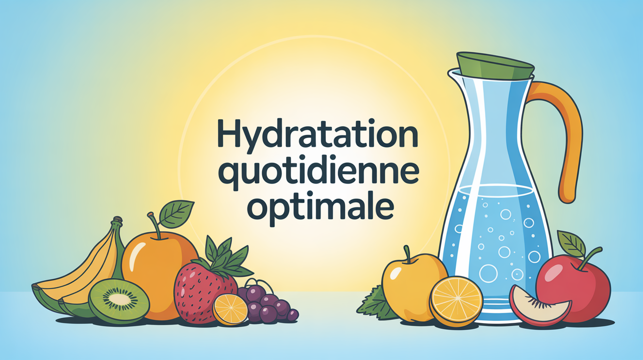 carafe d'eau avec fruits et légumes pour hydratation optimale