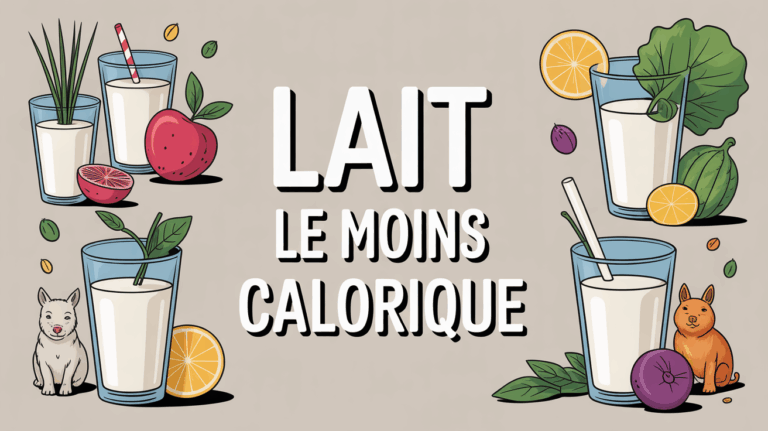 tableau stylisé des laits les moins caloriques