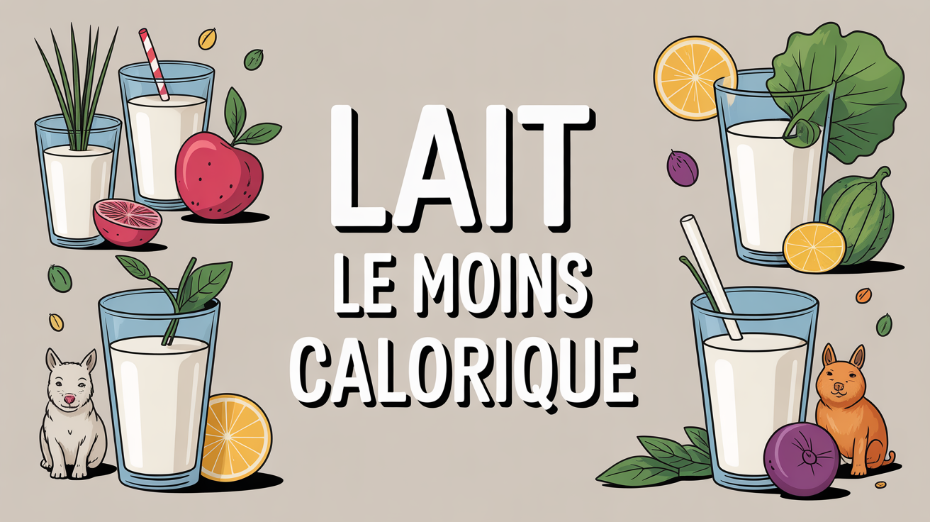 tableau stylisé des laits les moins caloriques