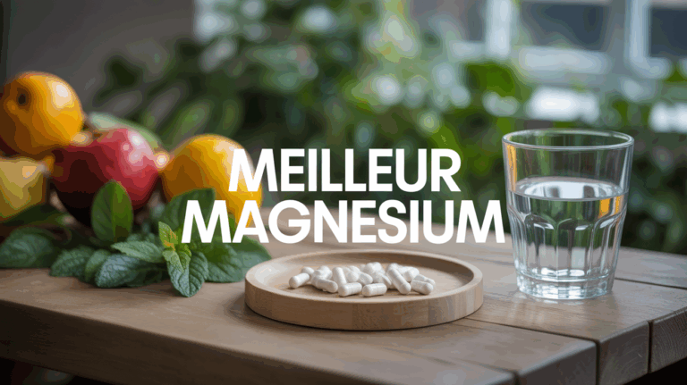 table bois gellules fruits verre eau meilleur magnesium