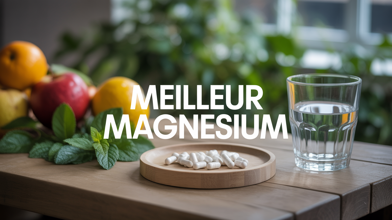 table bois gellules fruits verre eau meilleur magnesium