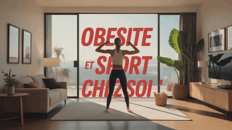 Personne obèse fait de l'exercice avec objets quotidiens dans salon