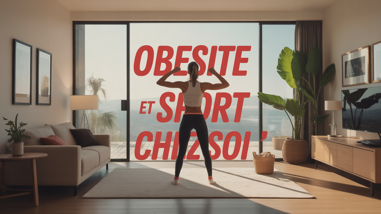 Personne obèse fait de l'exercice avec objets quotidiens dans salon