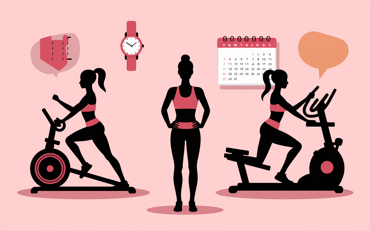 Programme femme débutante salle sport illustration planning