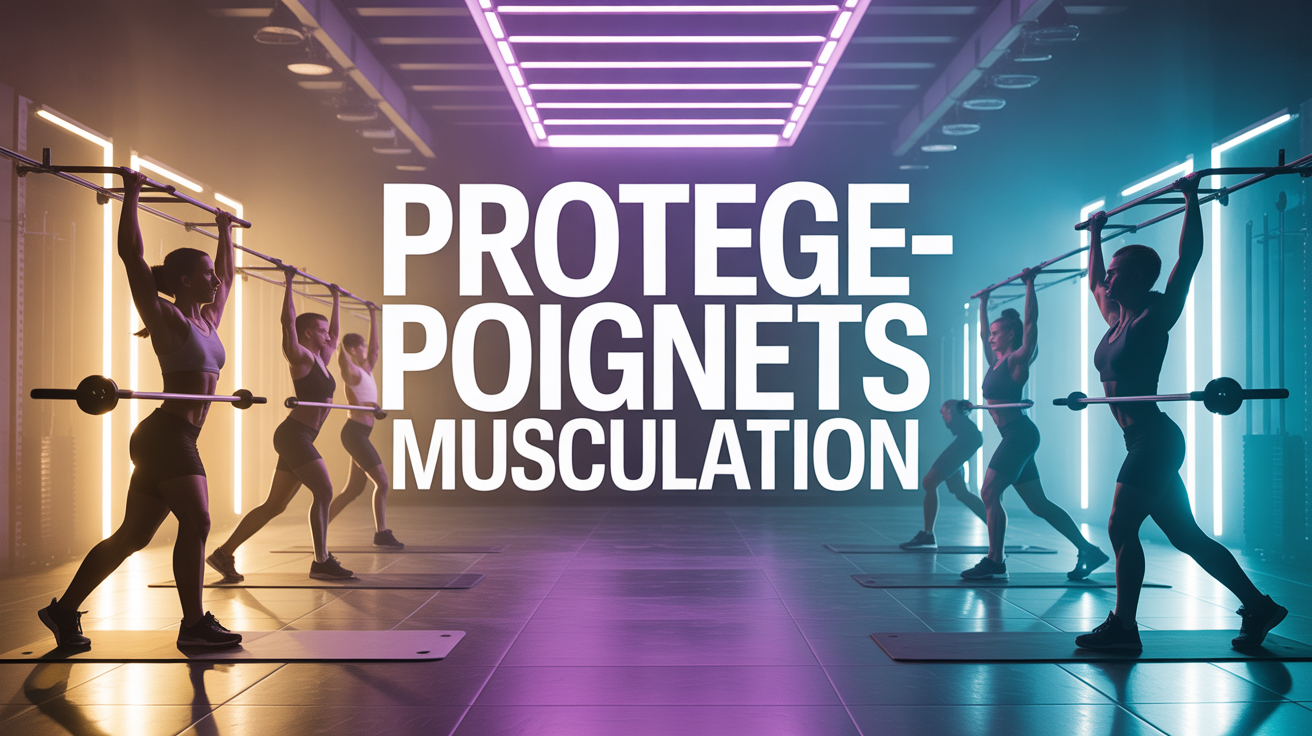 protege-poignets musculation en salle, sportifs avec bandes