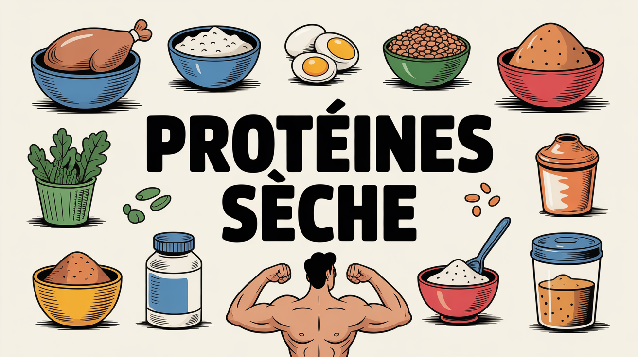 Aliments et poudres proteiques pour seche