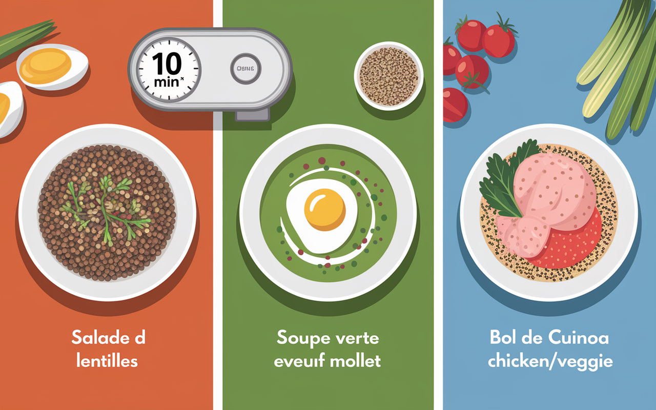 menus et recettes minceur soir rapides assiette variée