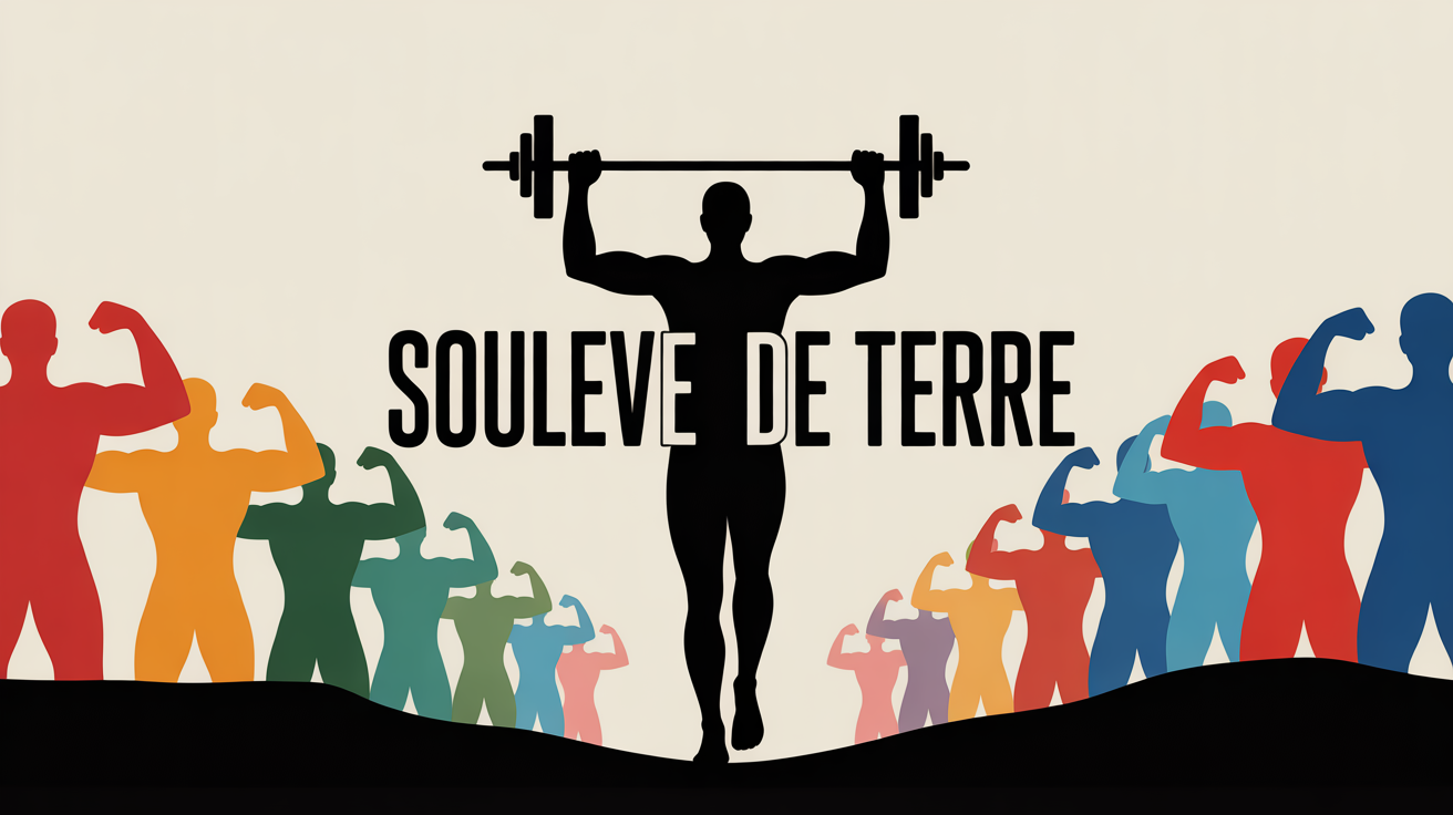 Silhouette souleve de terre avec groupes musculaires