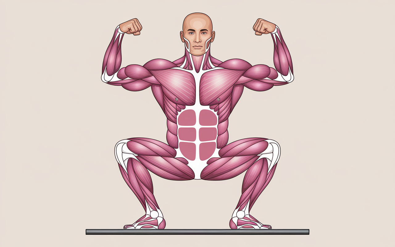 squat a la barre groupes musculaires actifs