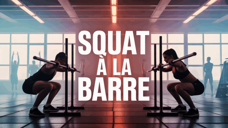 squat a la barre silhouettes salle de sport