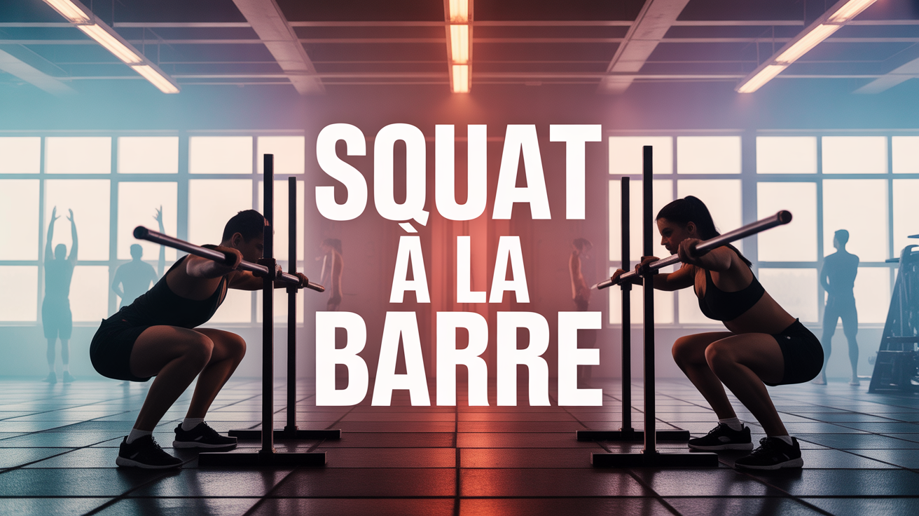 squat a la barre silhouettes salle de sport