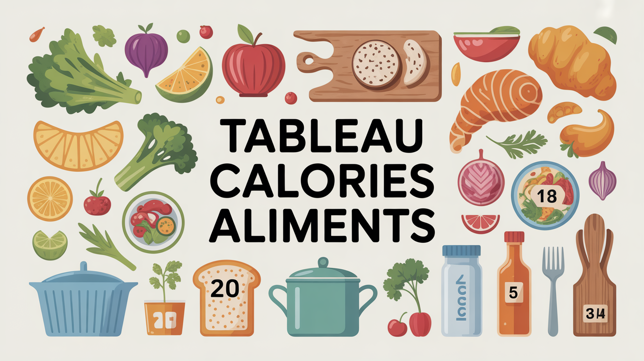Tableau des calories par aliment à imprimer pour une cuisine — free download