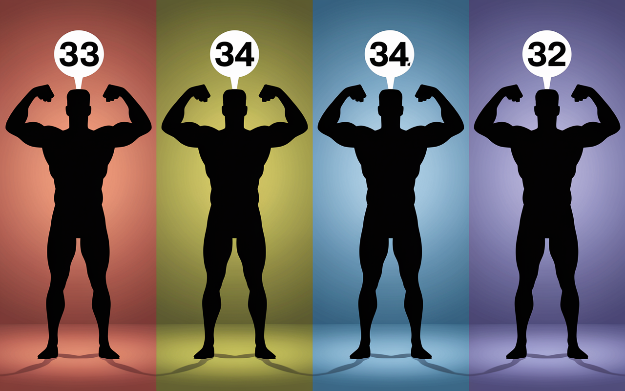 tour de bras moyen homme graph données âge biceps