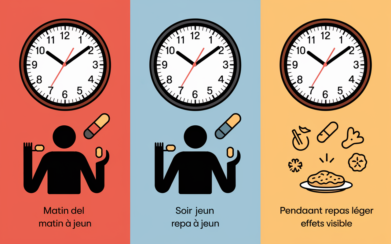 Trois prises zinc matin soir repas horloge effet digestion