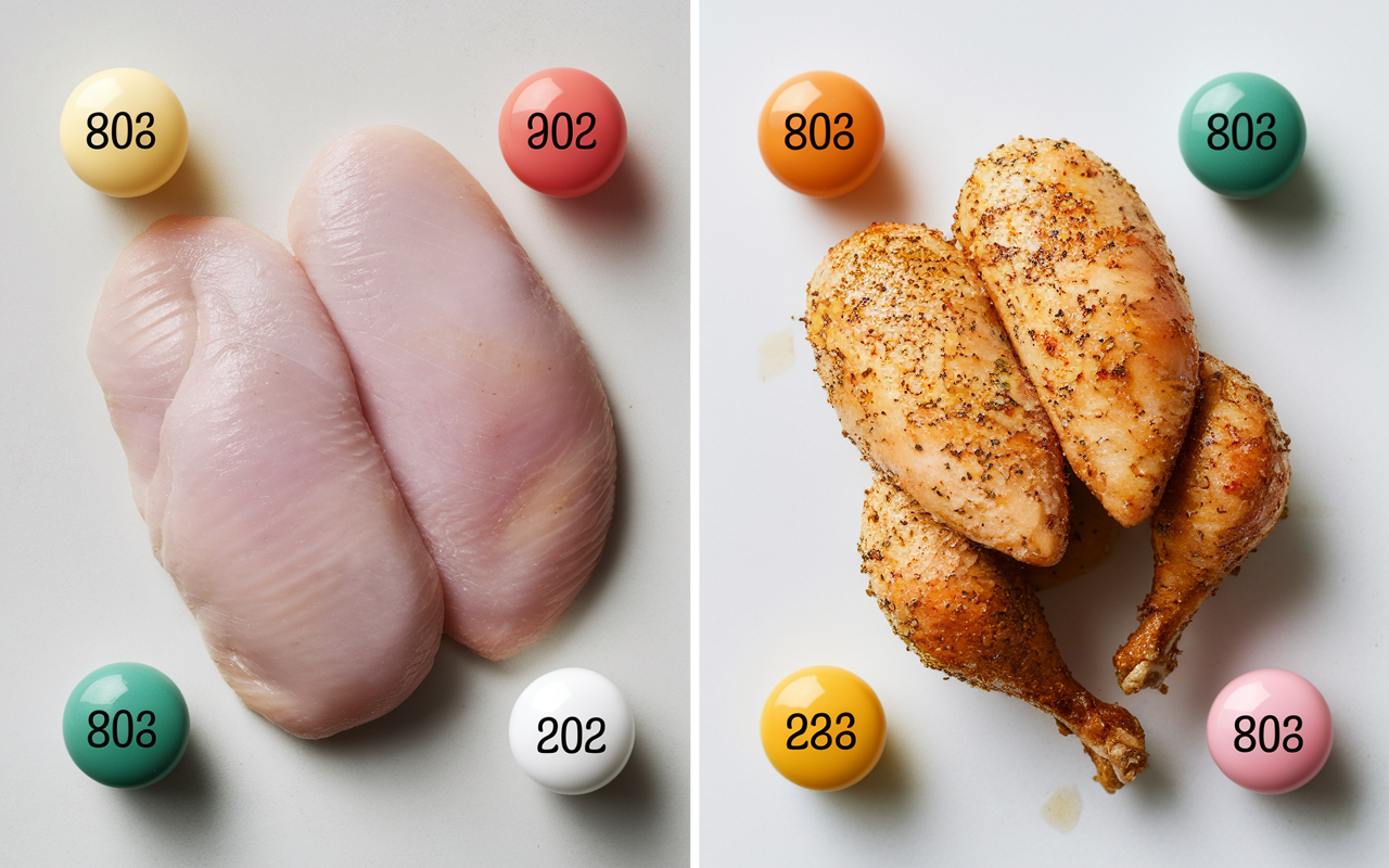 comparatif protéines calories lipides blanc de poulet