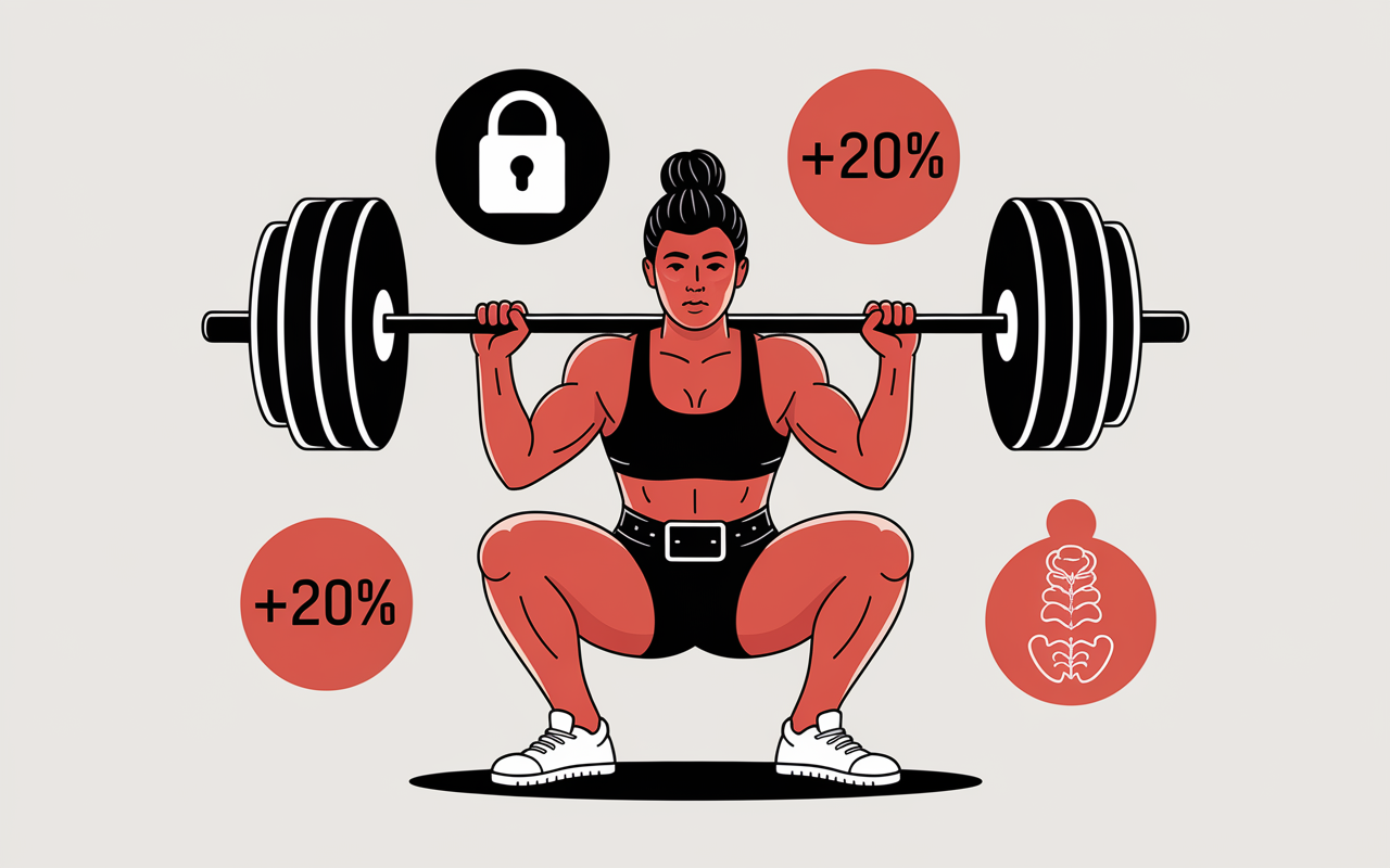 Squat avec ceinture de musculation pour sécurité et force