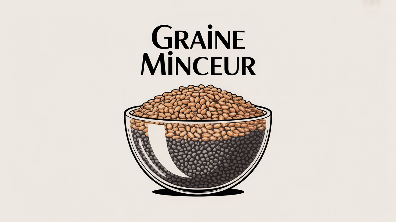Bol de graines minceur chia lin tournesol sésame vu du dessus