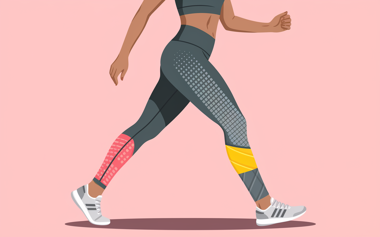 Illustration technique action legging anti cellulite jambes