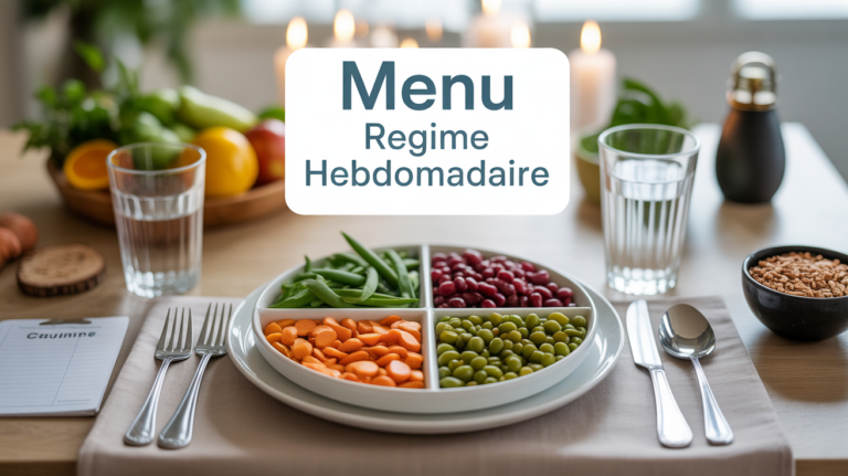 table menu regime hebdomadaire assiette equilibree