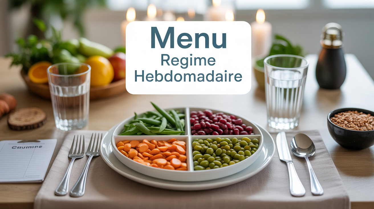 table menu regime hebdomadaire assiette equilibree