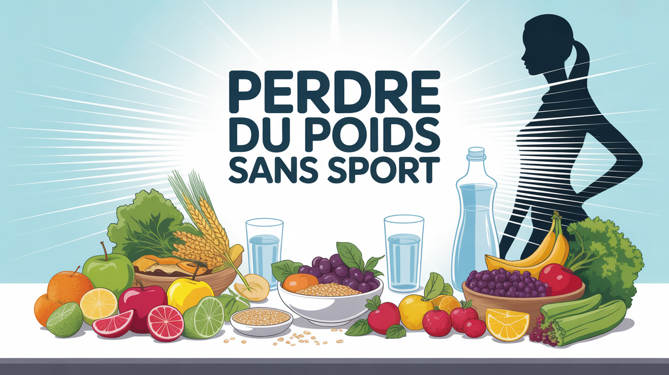 Table équilibrée avec aliments et eau pour perdre du poids sans sport