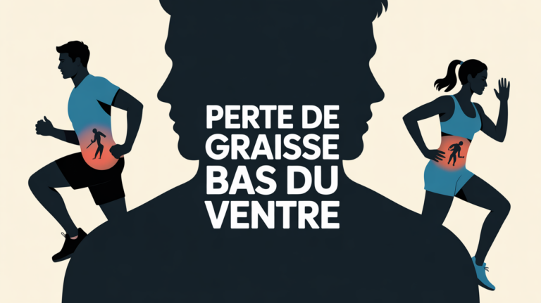 silhouette profil action bas ventre perte de graisse