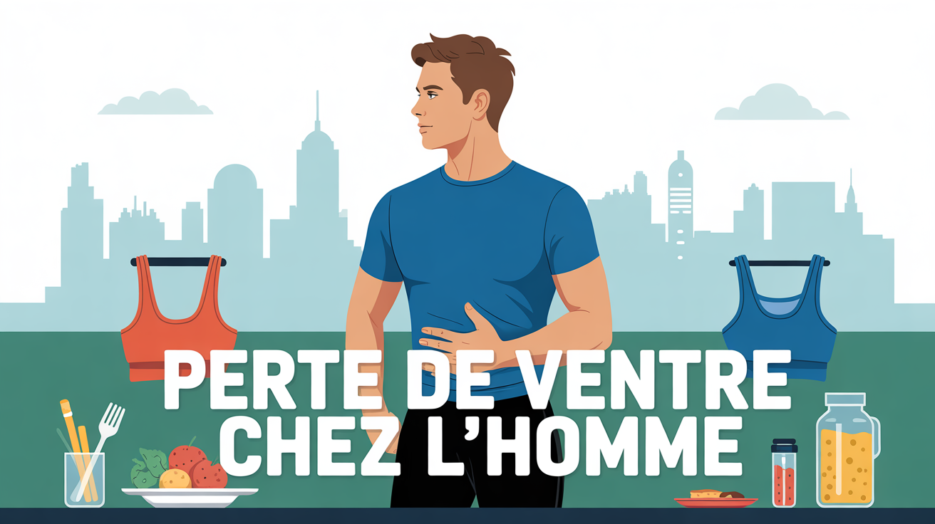 Homme perte de ventre debout T-shirt ajuste sport nutrition