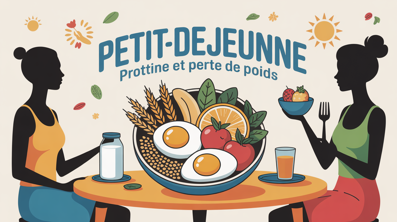 assiette petit dejeuner proteine oeufs yaourt avoine perte de poids