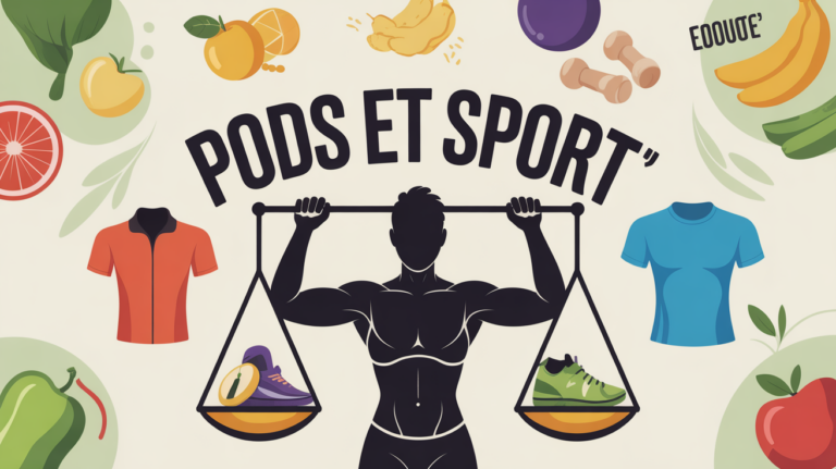 Silhouette devant balance et aliments sains pour evolution poids et sport