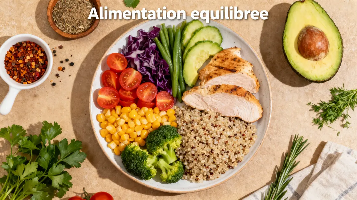 Assiette équilibrée pour perte de poids légumes protéines