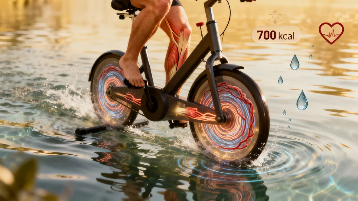 Jambes aquabiking effets drainants et calories