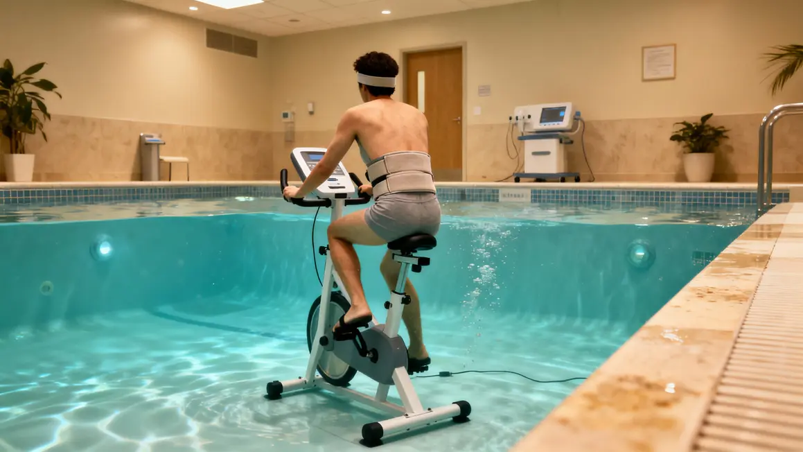 Vélo aquatique pour aquabiking en rééducation