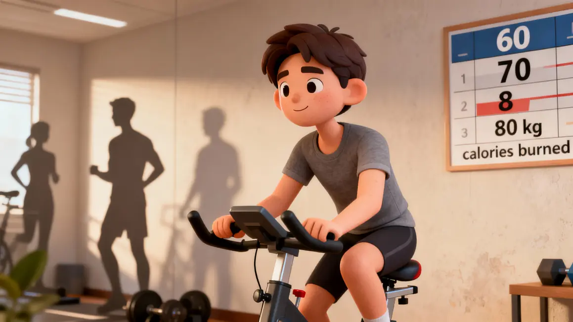Diagramme pertes calories vélo d appartement