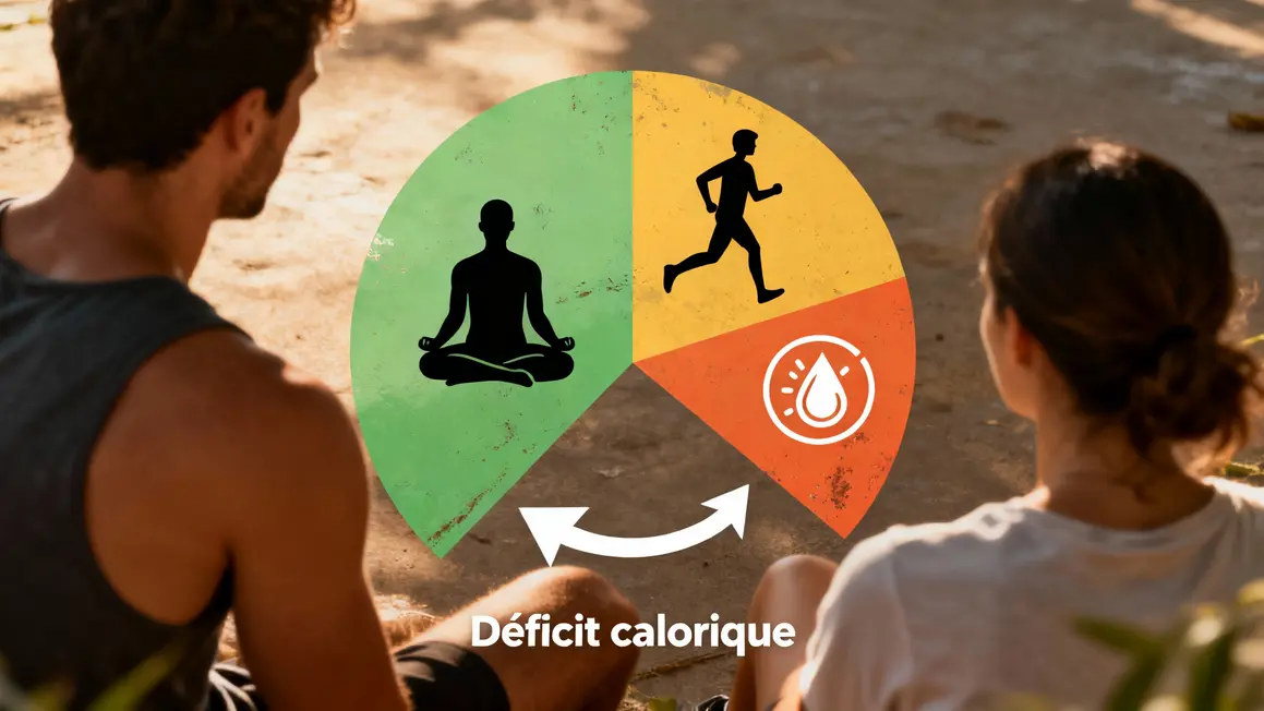 Diagramme déficit calorique métabolisme activité équilibre énergie