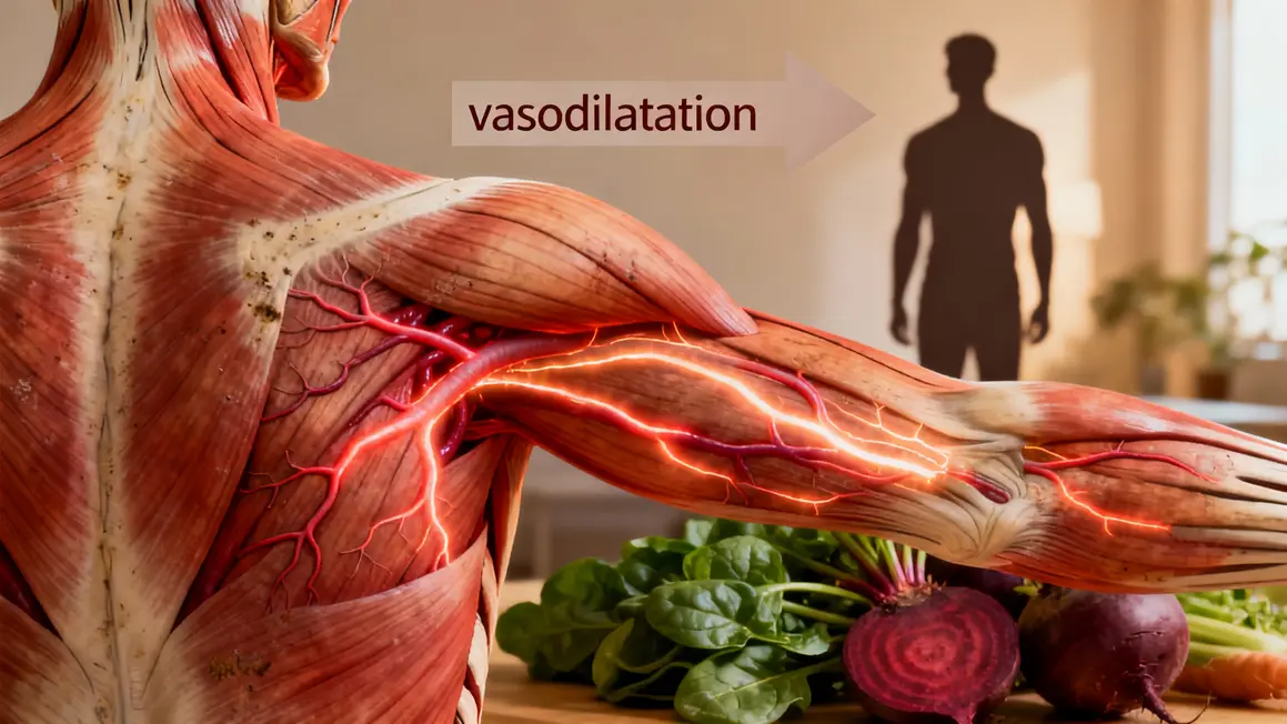 Schéma muscle vasodilatation oxyde nitrique légumes