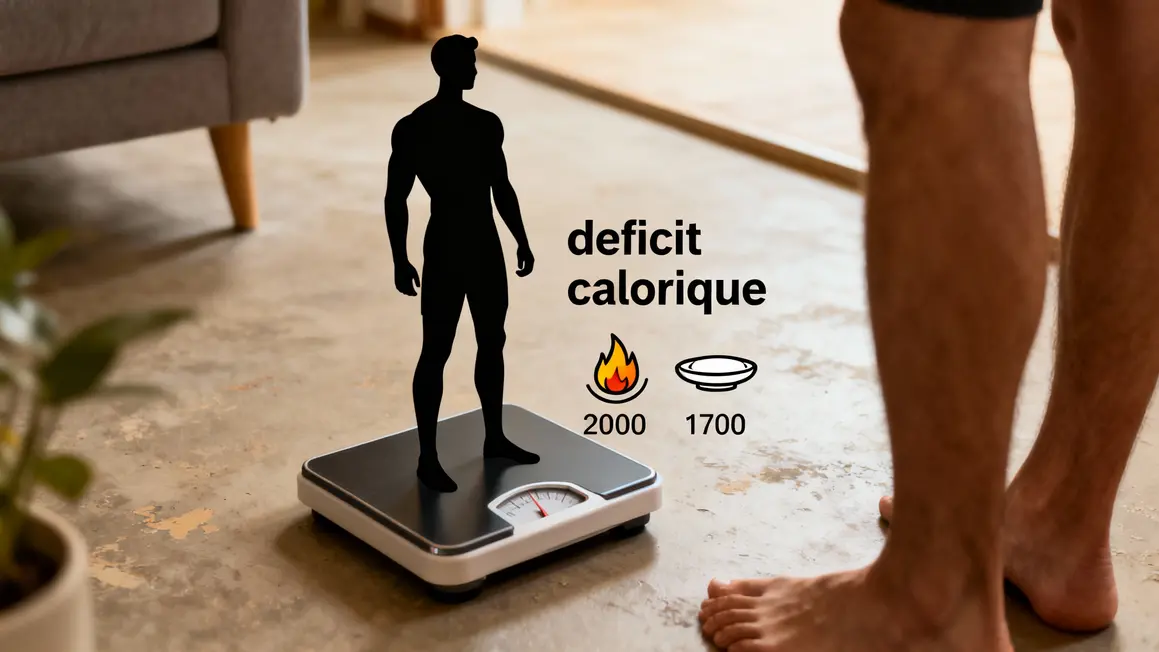 Schéma sportif balance déficit calorique perte de poids